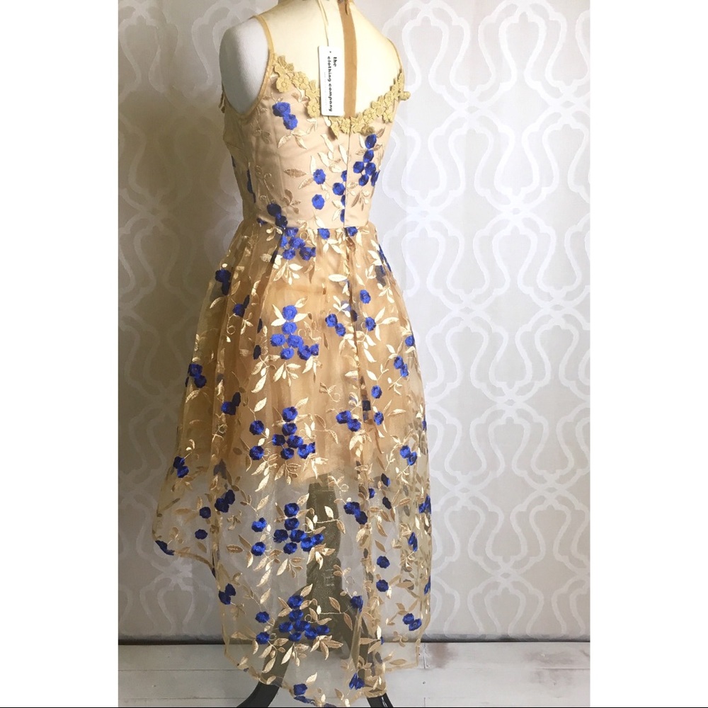 Enchanted Indigo & Golden Party Dress - Picture 4 of 8